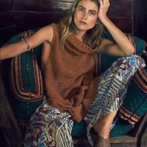 Free People White Horses sweater black sz S tunic